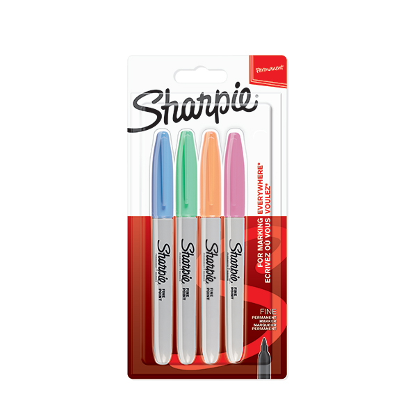 Sharpie S Note Pastel Permanent Markers Assorted Colours Pack of 4 