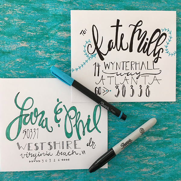 sharpie blog post hand lettering envelopes