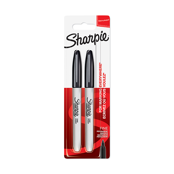 Sharpie Fine Permanent Markers Black 2 Pack 2 Sharpie Fine Permanent Markers Black 2 Pack