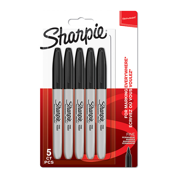 Sharpie Fine Permanent Markers Black 5 Pack 2 Sharpie Fine Permanent Markers Black 5 Pack