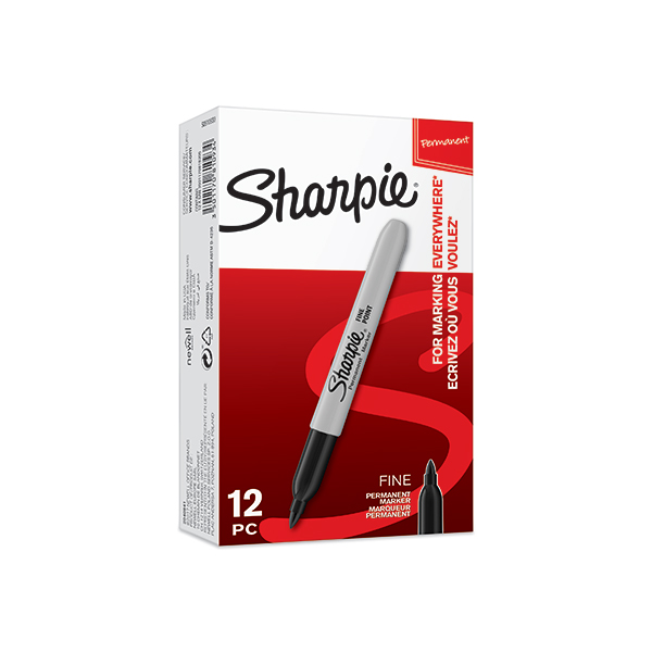 Sharpie Fine Permanent Markers Black Box 12 3 Sharpie Fine Permanent Markers Black Box 12 - Image 2