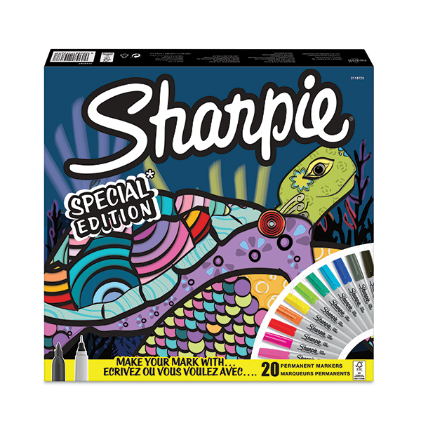 Sharpie Fine Permanent Markers Assorted Turtle Big Pack 20 ( 2 Sharpie Fine Permanent Markers Assorted Turtle Big Pack 20 (