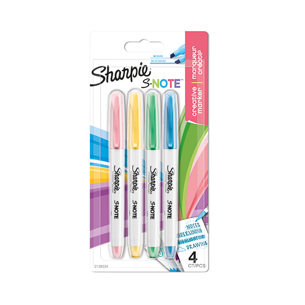Sharpie S-Note Creative Marker Highlighters 4 Pack 2 Sharpie S-Note Creative Marker Highlighters 4 Pack